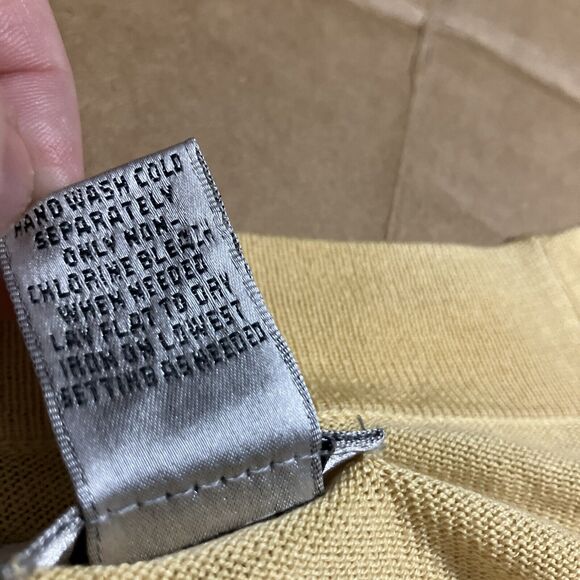 Chicos Yellow Cardigan Sweater, Women's Size 1 Ribbed V Neck, Button Up, Spring - Picture 10 of 12